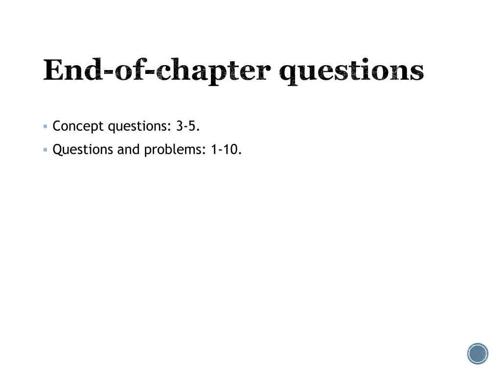 end of chapter questions