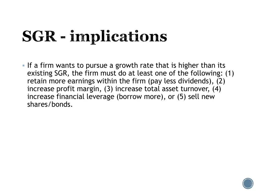 sgr implications