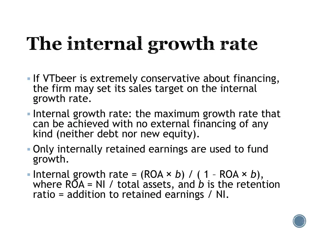 the internal growth rate