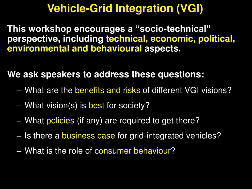 vehicle grid integration vgi