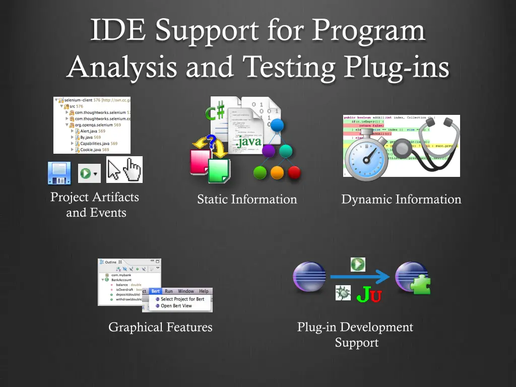 ide support for program analysis and testing plug