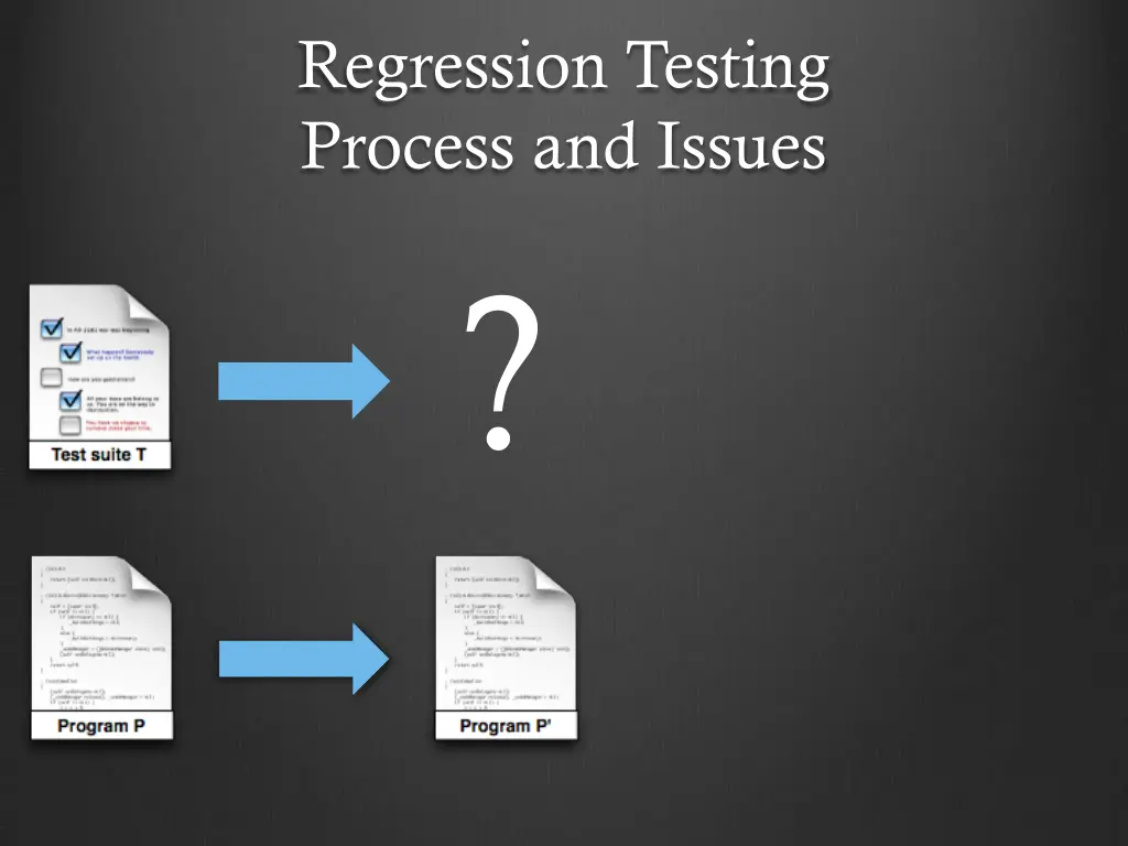 regression testing process and issues