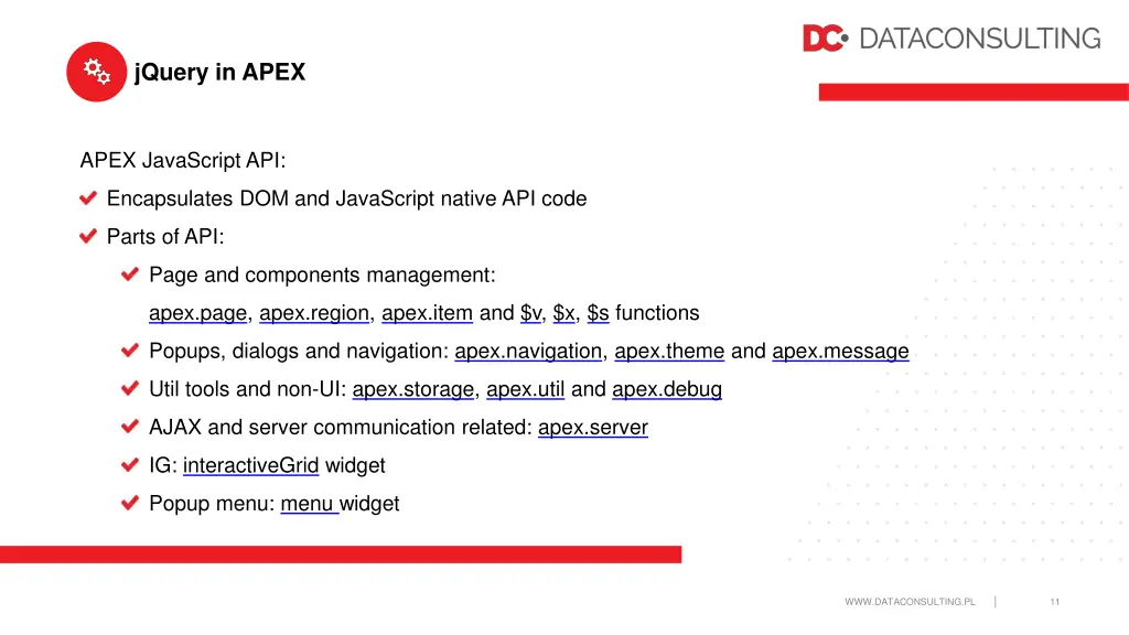 jquery in apex 2