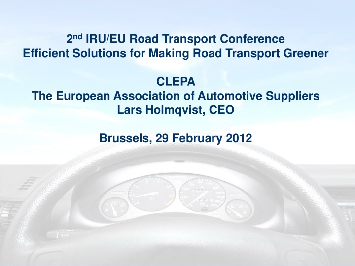 2 nd iru eu road transport conference efficient