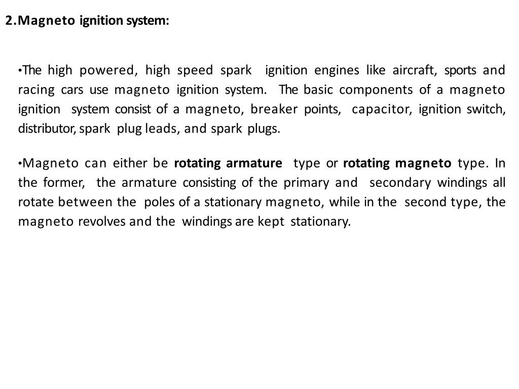 2 magneto ignition system