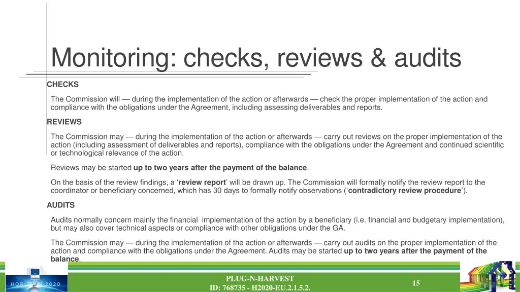 monitoring checks reviews audits