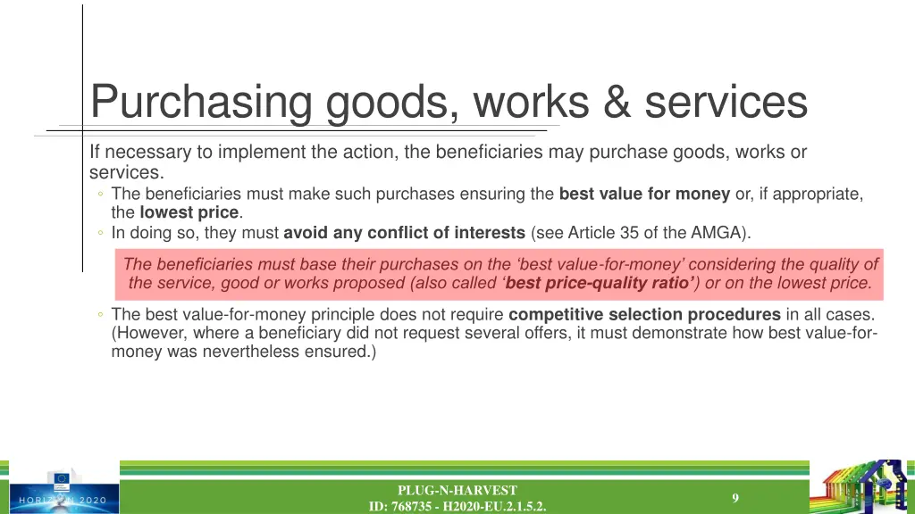 purchasing goods works services