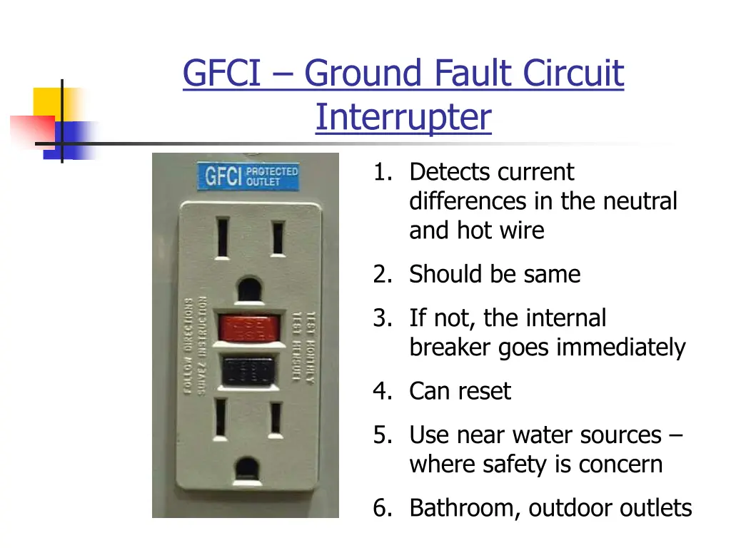 gfci ground fault circuit interrupter