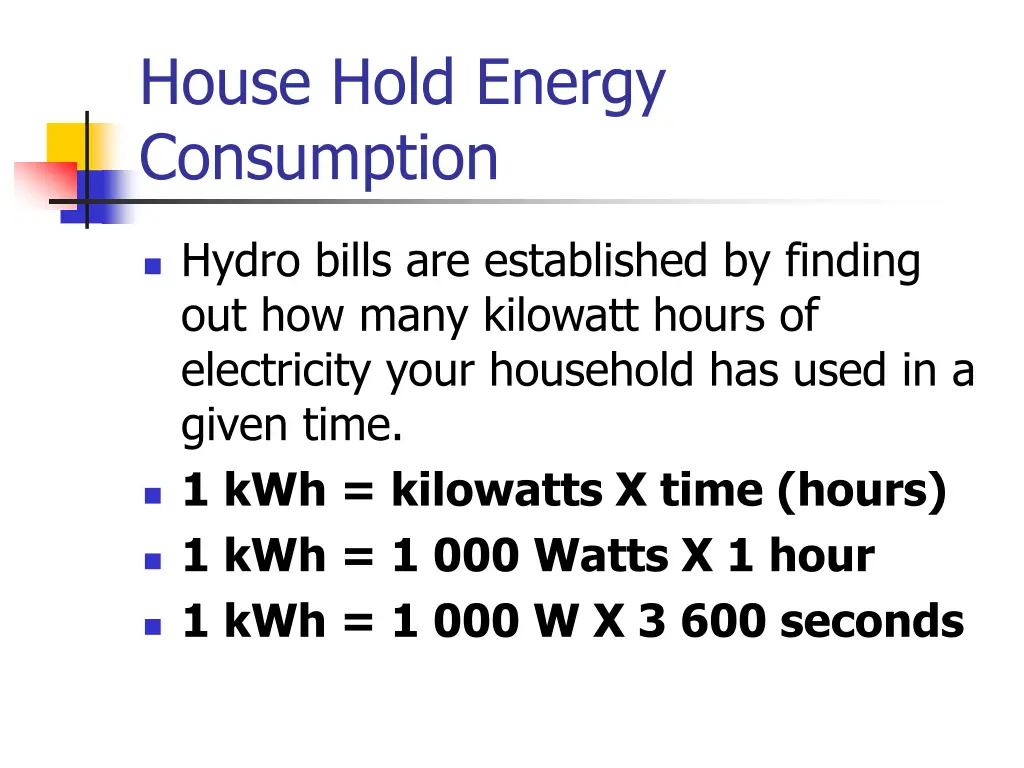 house hold energy consumption