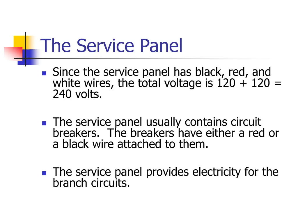 the service panel