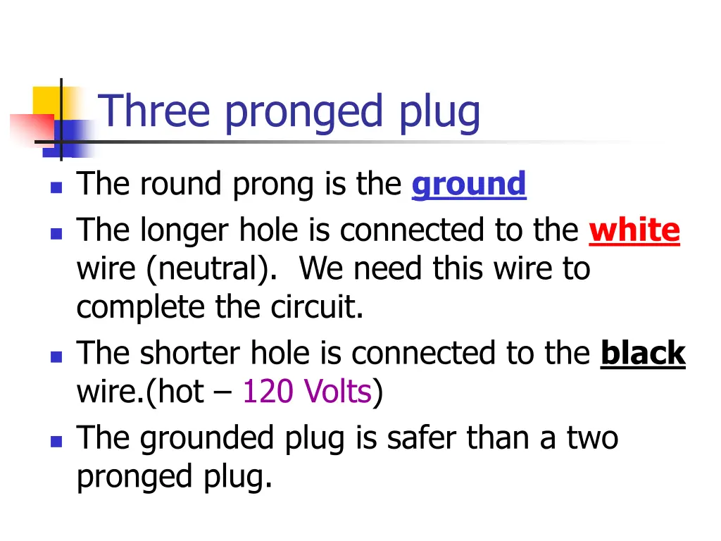 three pronged plug