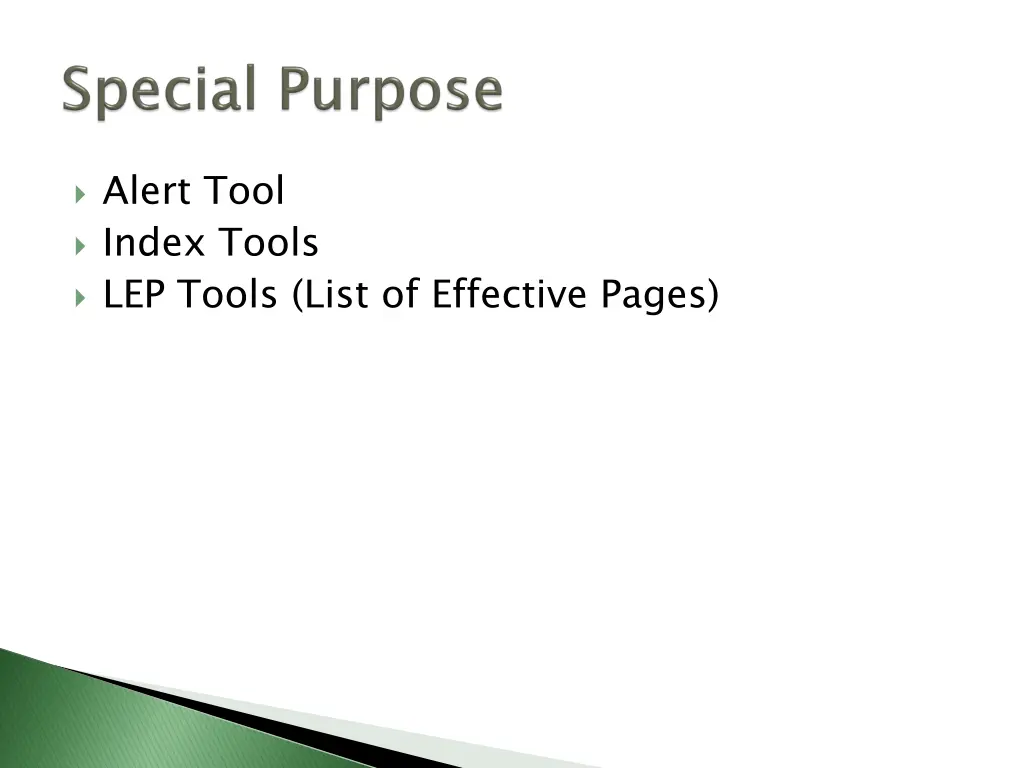 alert tool index tools lep tools list