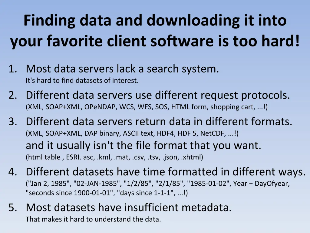 finding data and downloading it into your