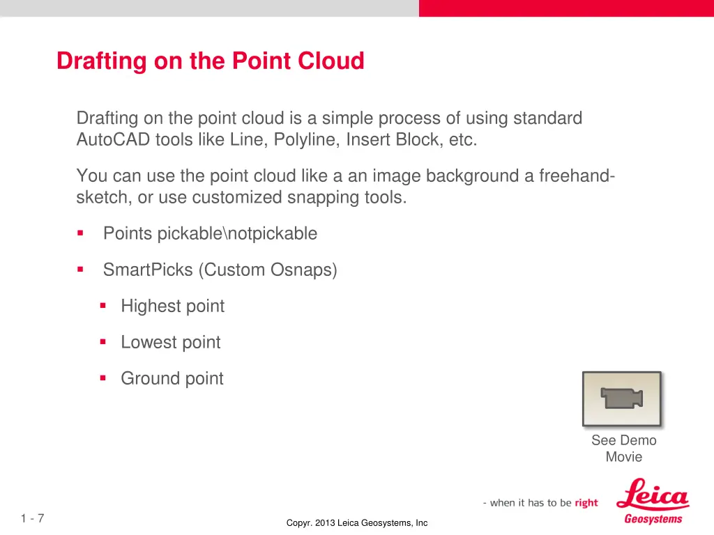 drafting on the point cloud