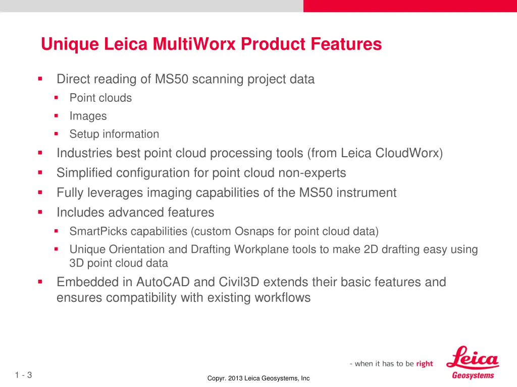 unique leica multiworx product features