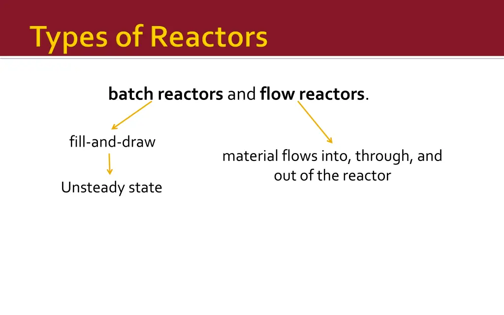 batch reactors and flow reactors