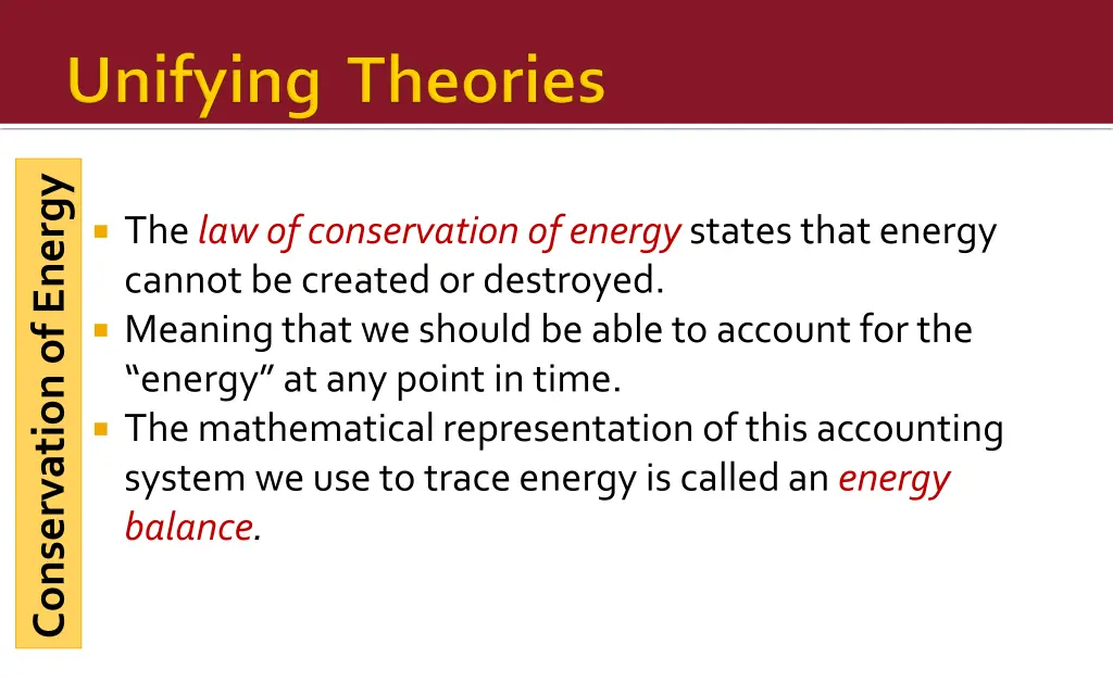 conservation of energy