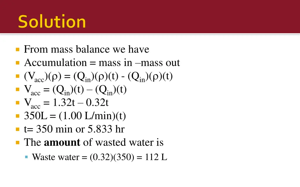 from mass balance we have accumulation mass