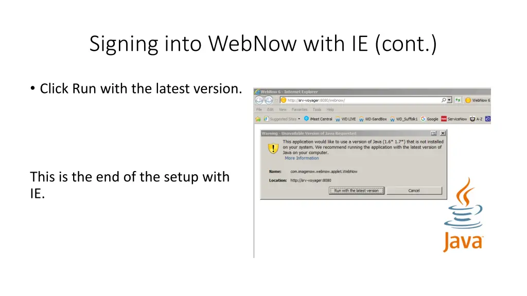 signing into webnow with ie cont 2