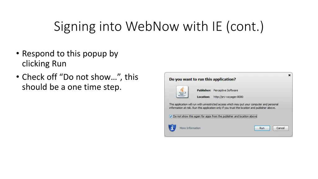 signing into webnow with ie cont