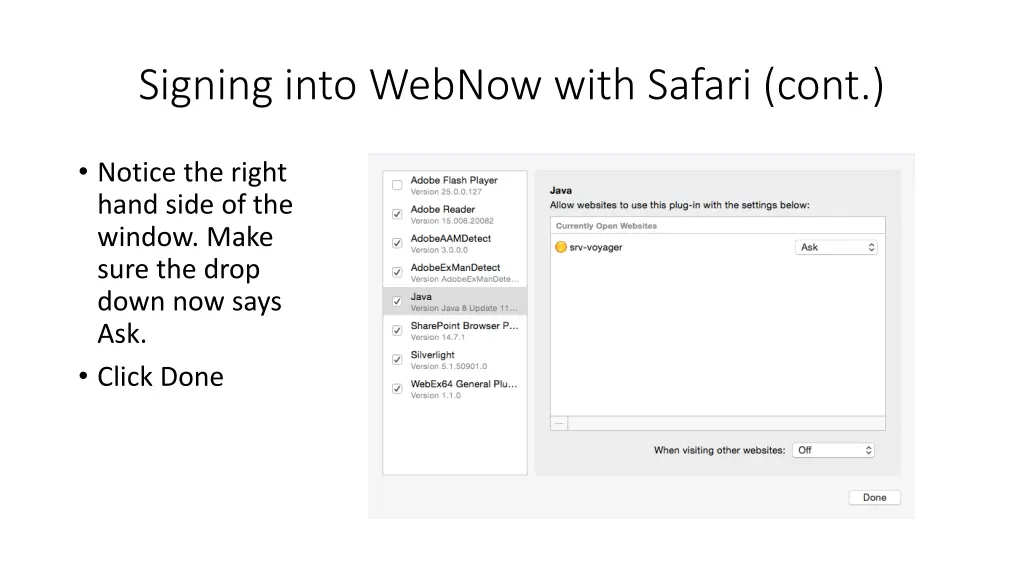 signing into webnow with safari cont 2