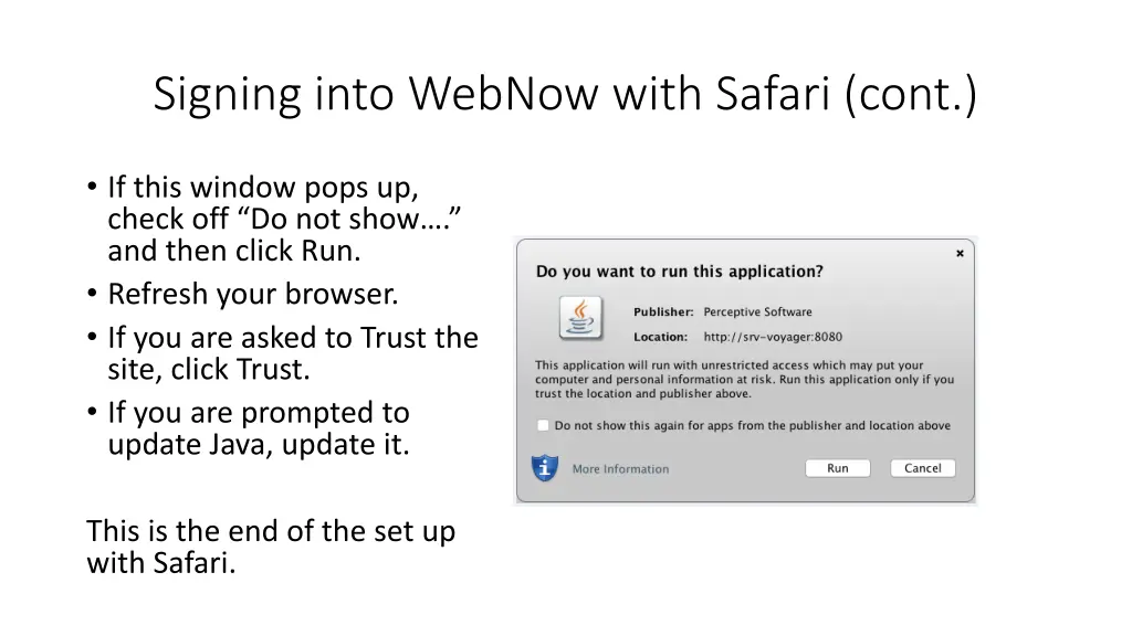 signing into webnow with safari cont 3