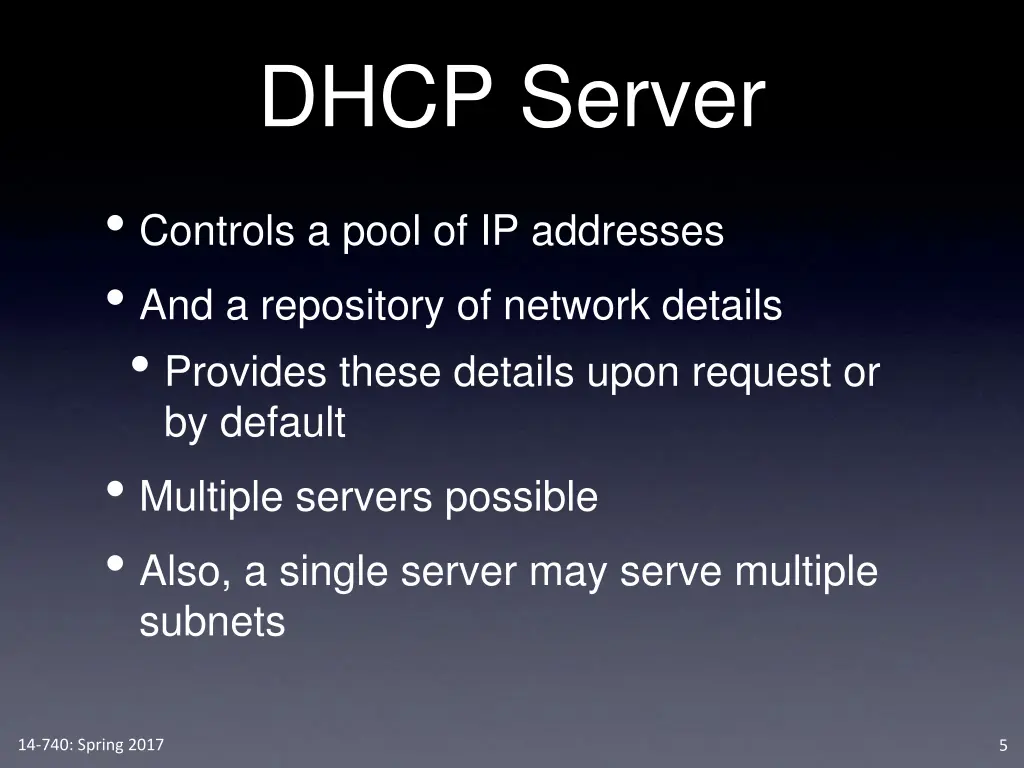 dhcp server