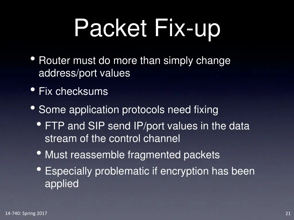 packet fix up