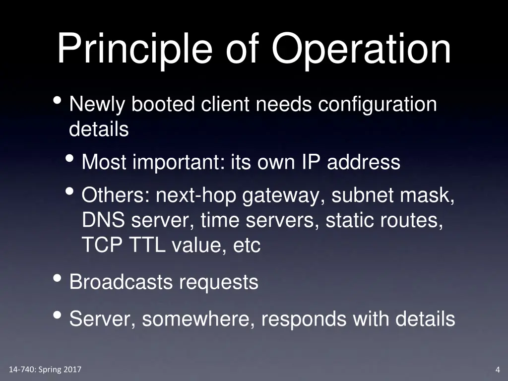 principle of operation newly booted client needs