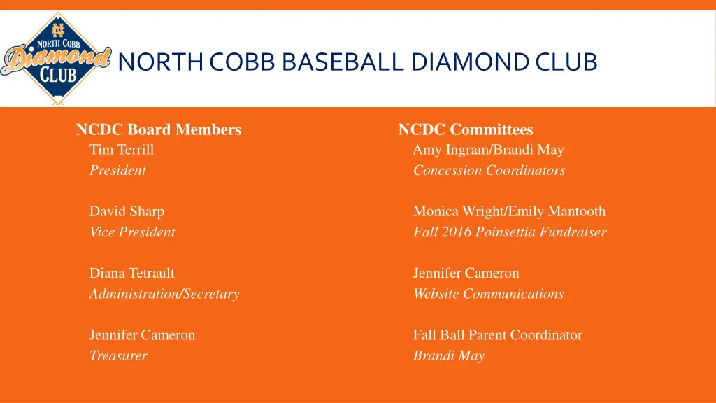 north cobb baseball diamond club