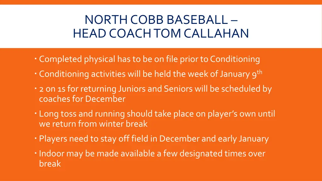 north cobb baseball head coach tom callahan