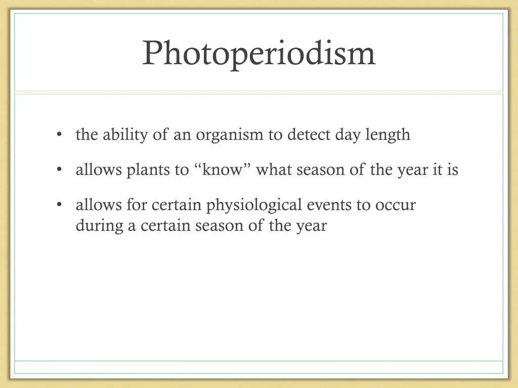 photoperiodism