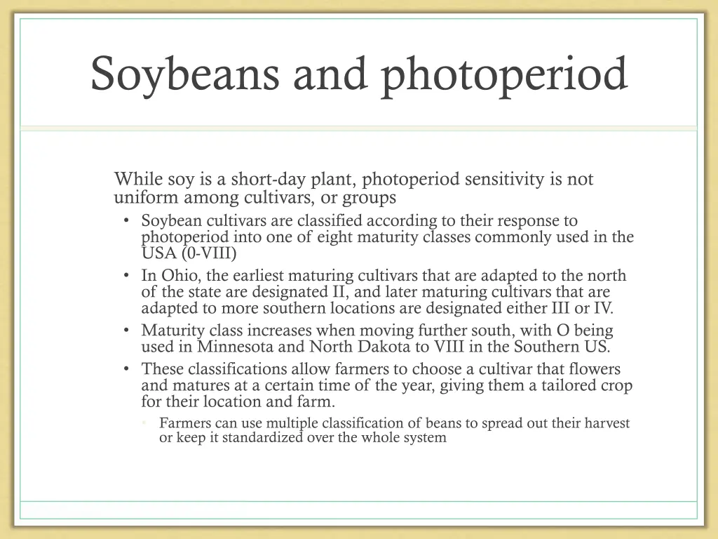 soybeans and photoperiod