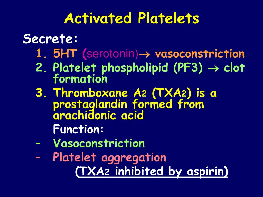 activated platelets secrete 1 5ht serotonin