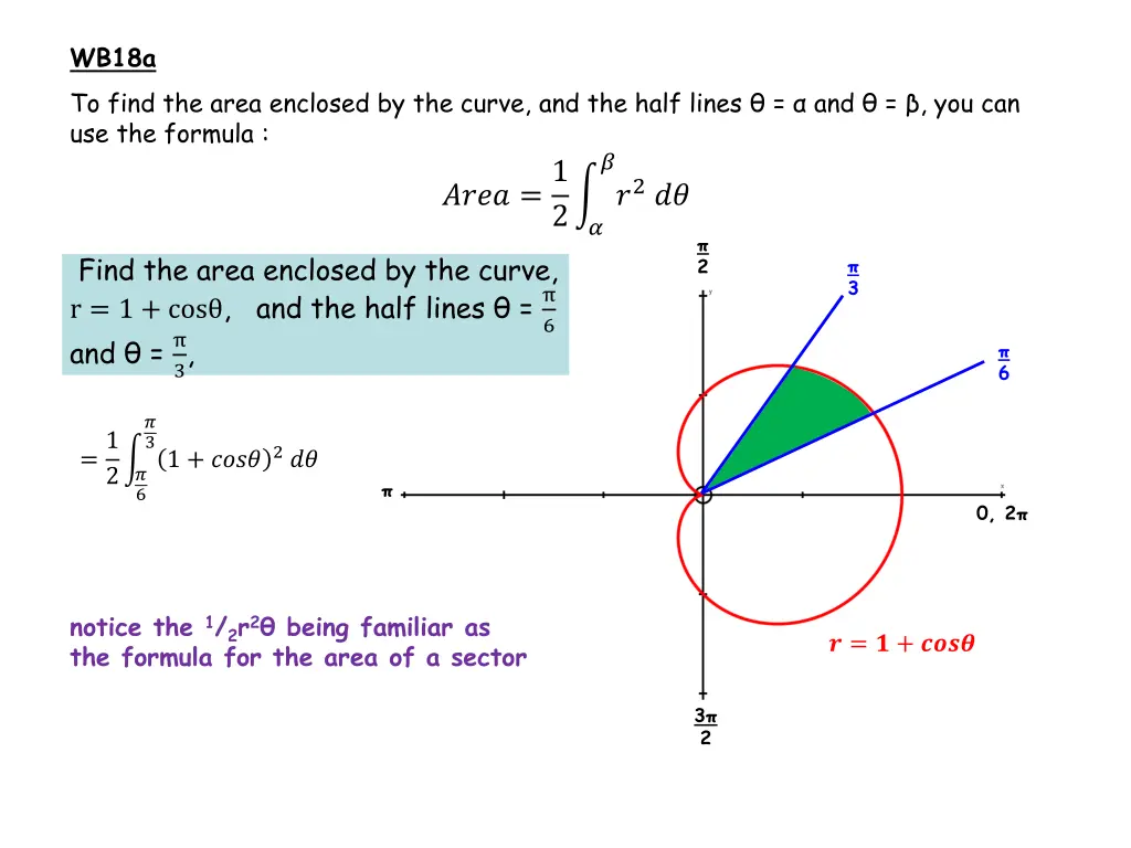 wb18a to find the area enclosed by the curve