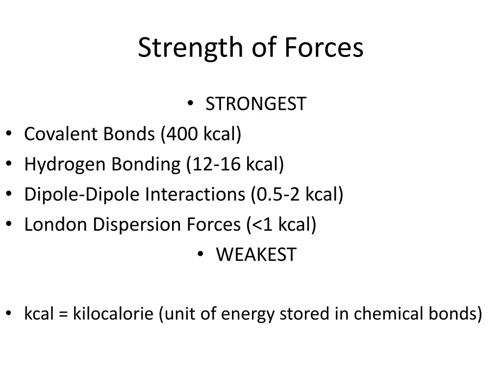 strength of forces