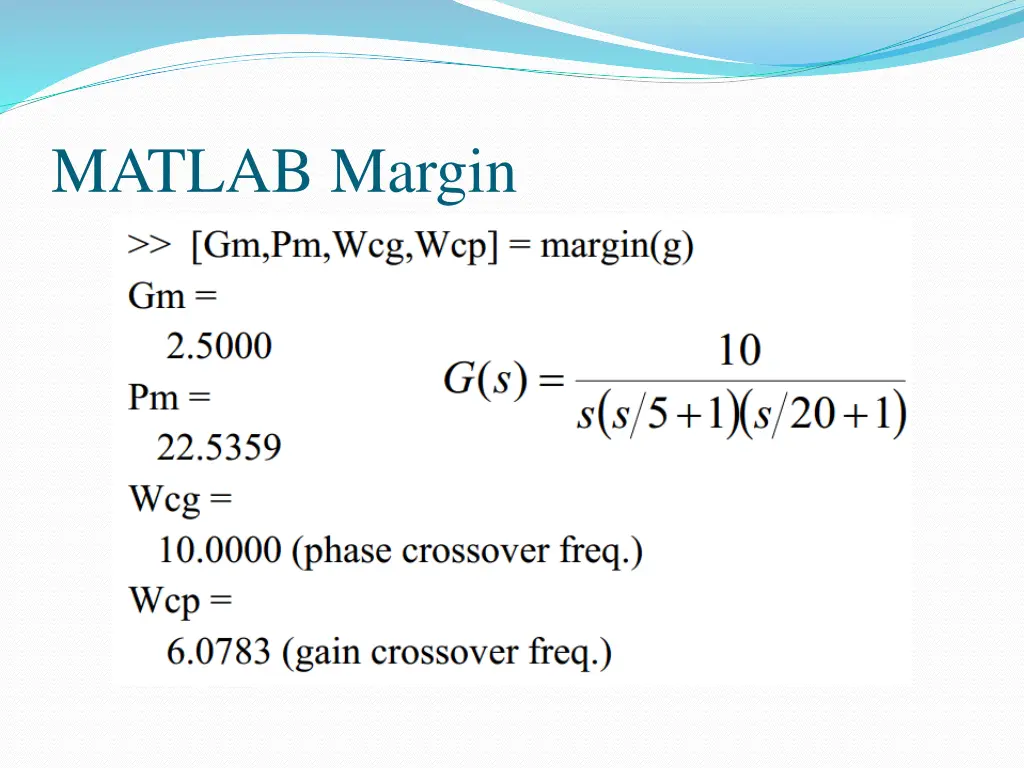 matlab margin