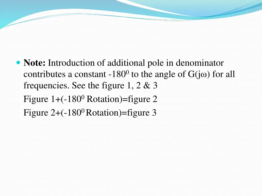 note introduction of additional pole