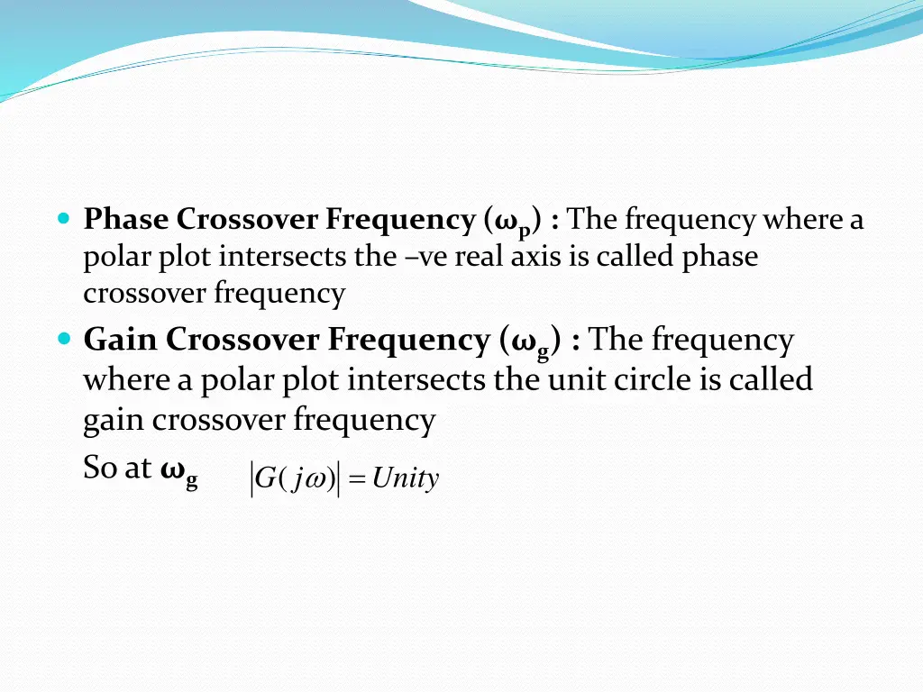 phase crossover frequency p the frequency where