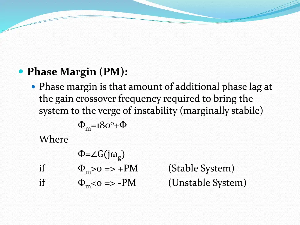 phase margin pm