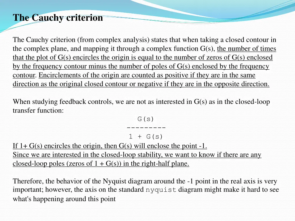 the cauchy criterion