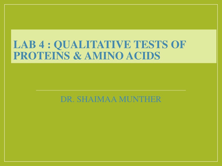 lab 4 qualitative tests of proteins amino acids