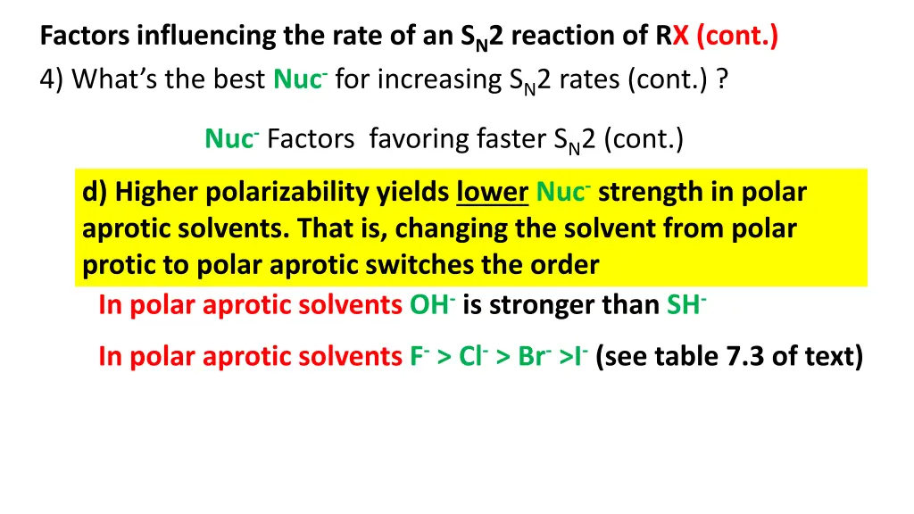 factors influencing the rate of an s n 2 reaction 7