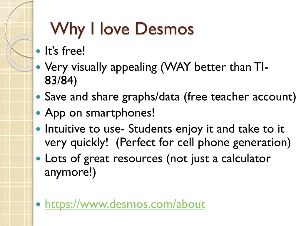 why i love desmos it s free very visually