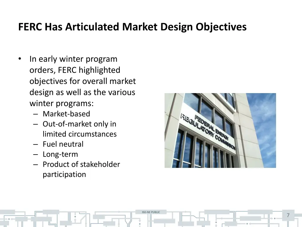 ferc has articulated market design objectives