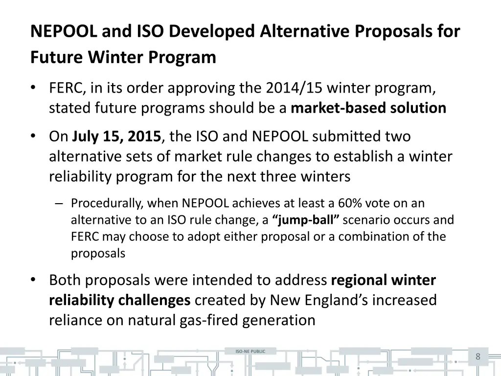 nepool and iso developed alternative proposals