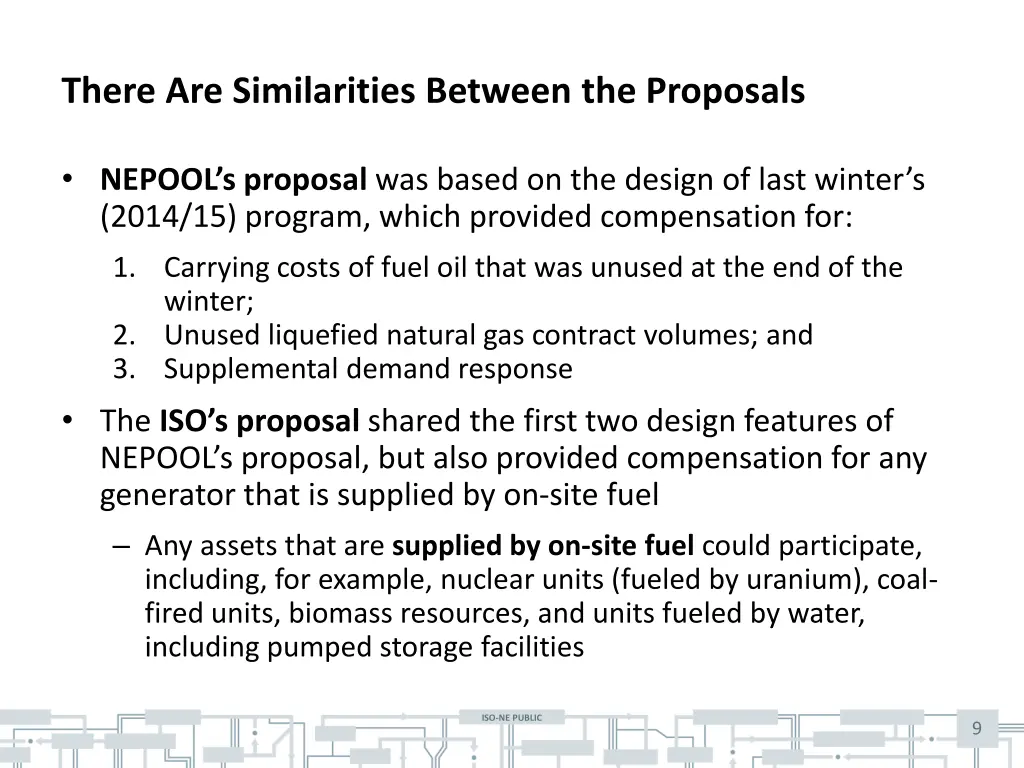 there are similarities between the proposals