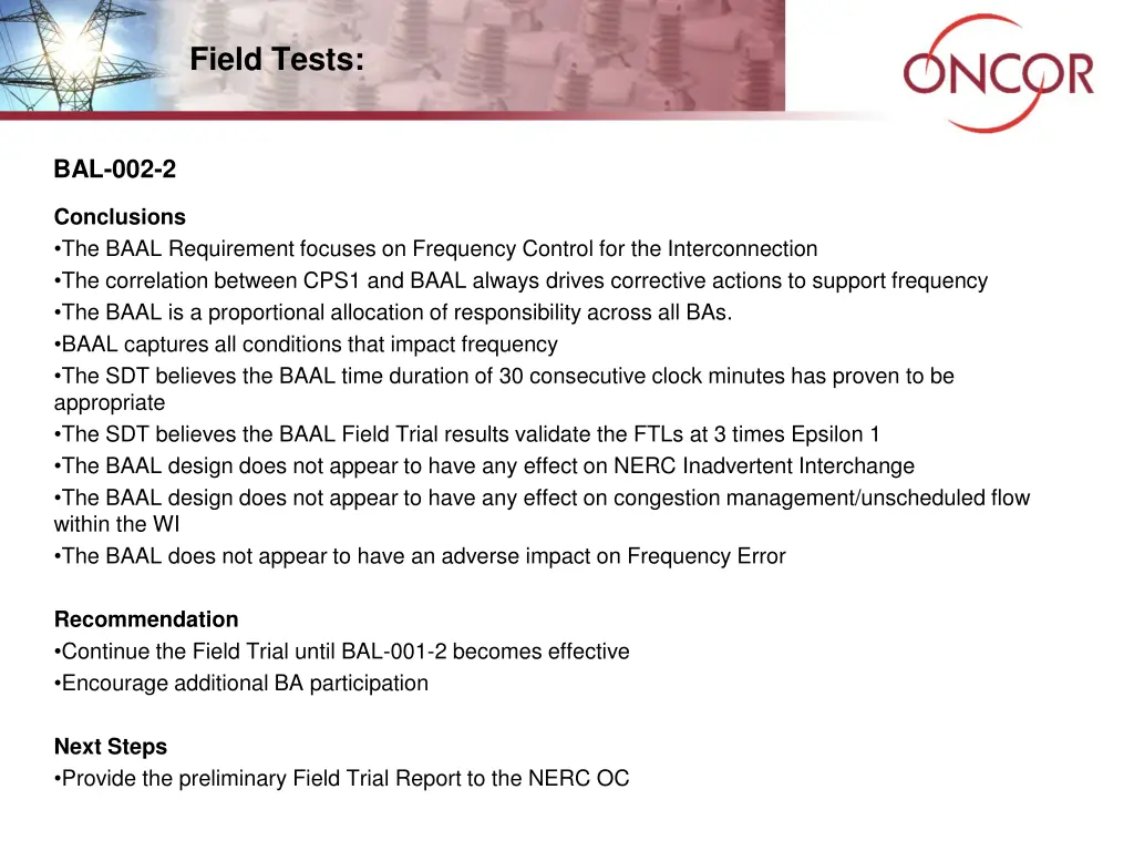 field tests