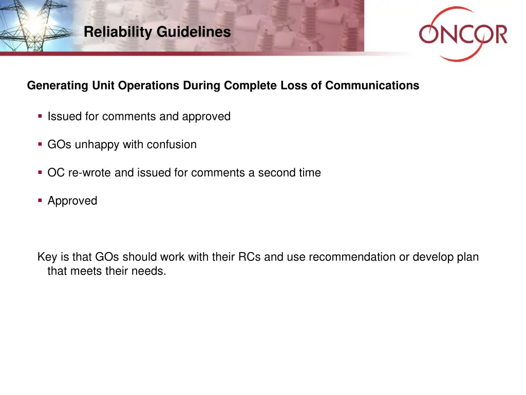 reliability guidelines