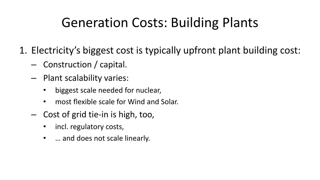 generation costs building plants